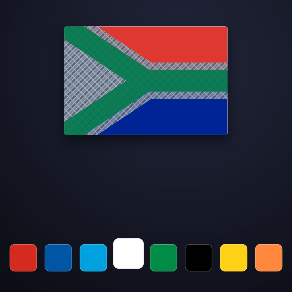 Paint The Flag, free with an account. Cover art. Paint The Flag cover art: South Africa's flag half painted, with a row of eight colours to paint it with